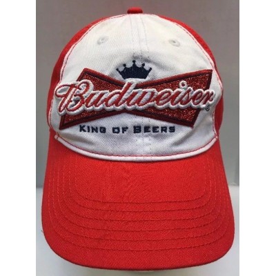 Budweiser King Of Beers Baseball Cap StrapBack Hat  Embroidered White Red  eb-93715953